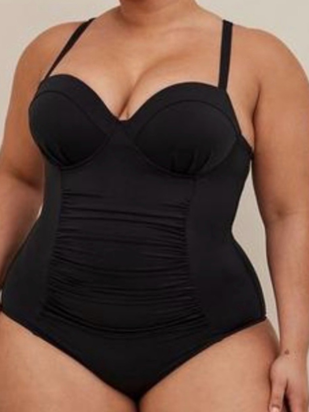 Torrid Black Slim Fix Underwire Strappy Back One Piece Swimsuit Size 2 | 18/20